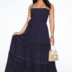 Fashion Nova Navy Blue Maxi Dress